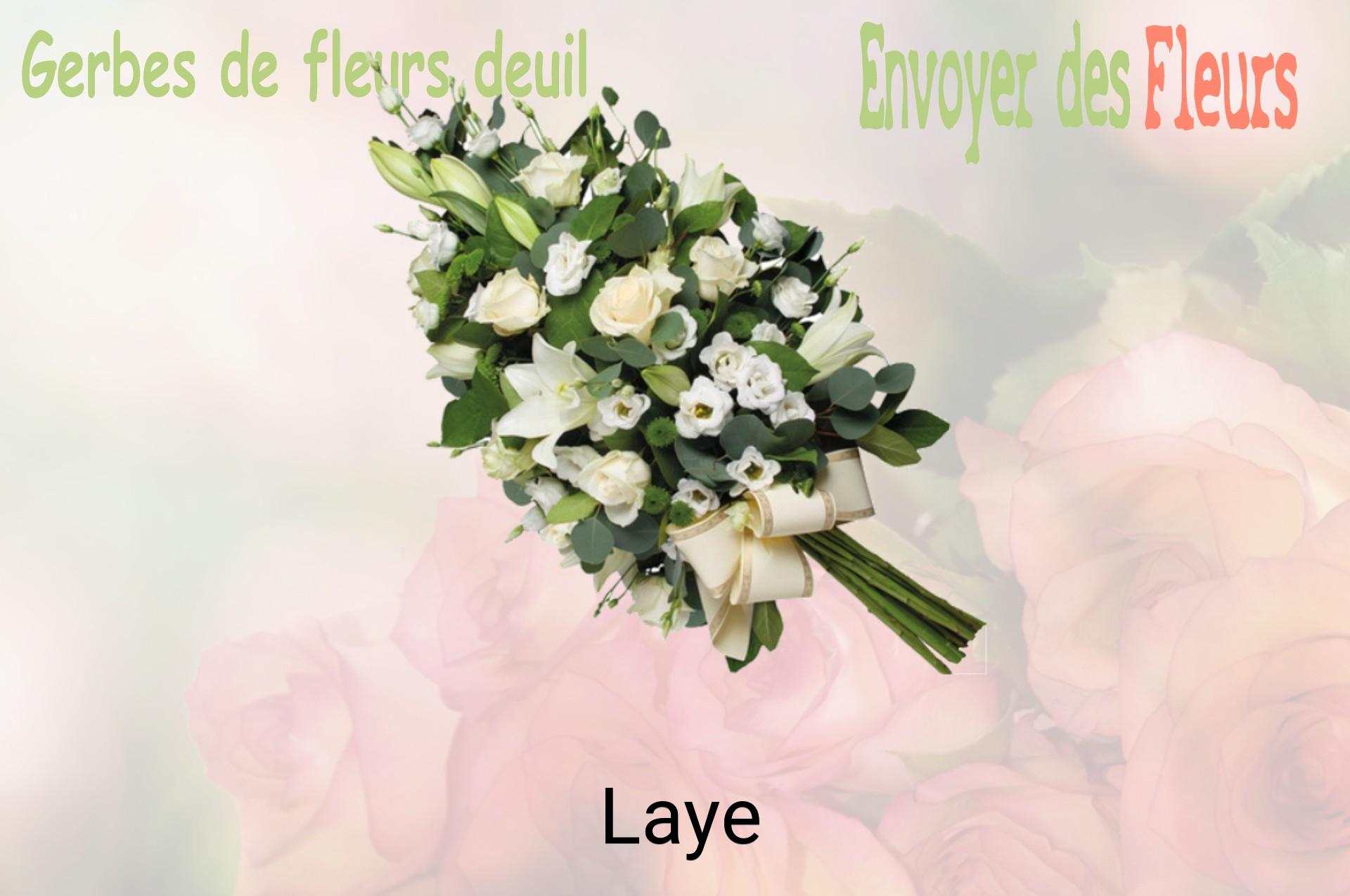 Gerbe de fleurs de deuil livrée à Laye